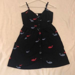 Quality navy blue dress with whale pattern